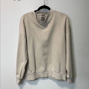 GAP Women’s Mock Neck Cream Sweatshirt